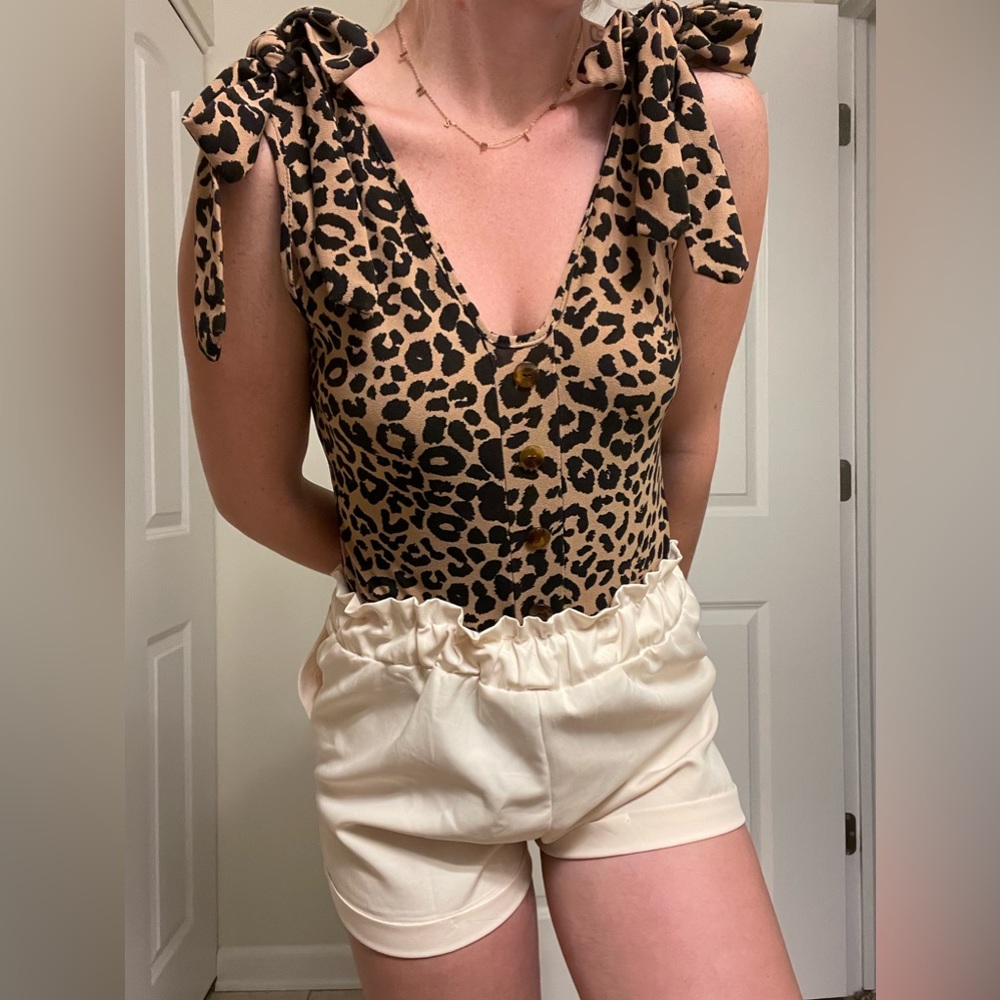 PLT/ cheetah tie bodysuit